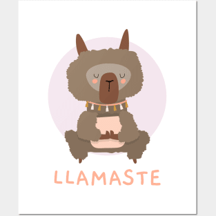 Llamaste Yoga Llama Posters and Art